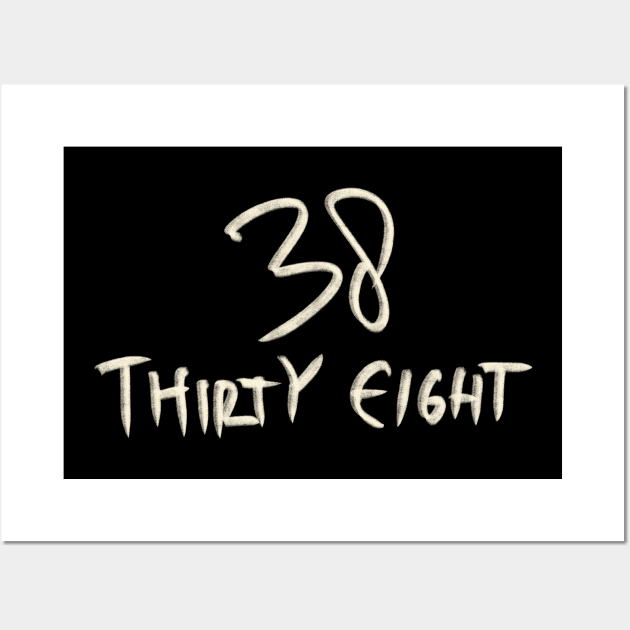 Hand Drawn Letter Number 38 Thirty Eight Wall Art by Saestu Mbathi